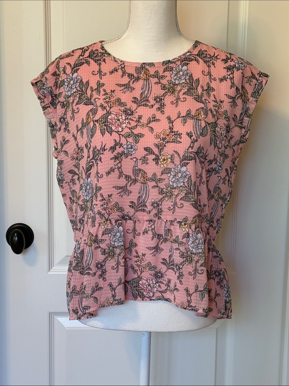LOFT Petite Pink Floral Blouse